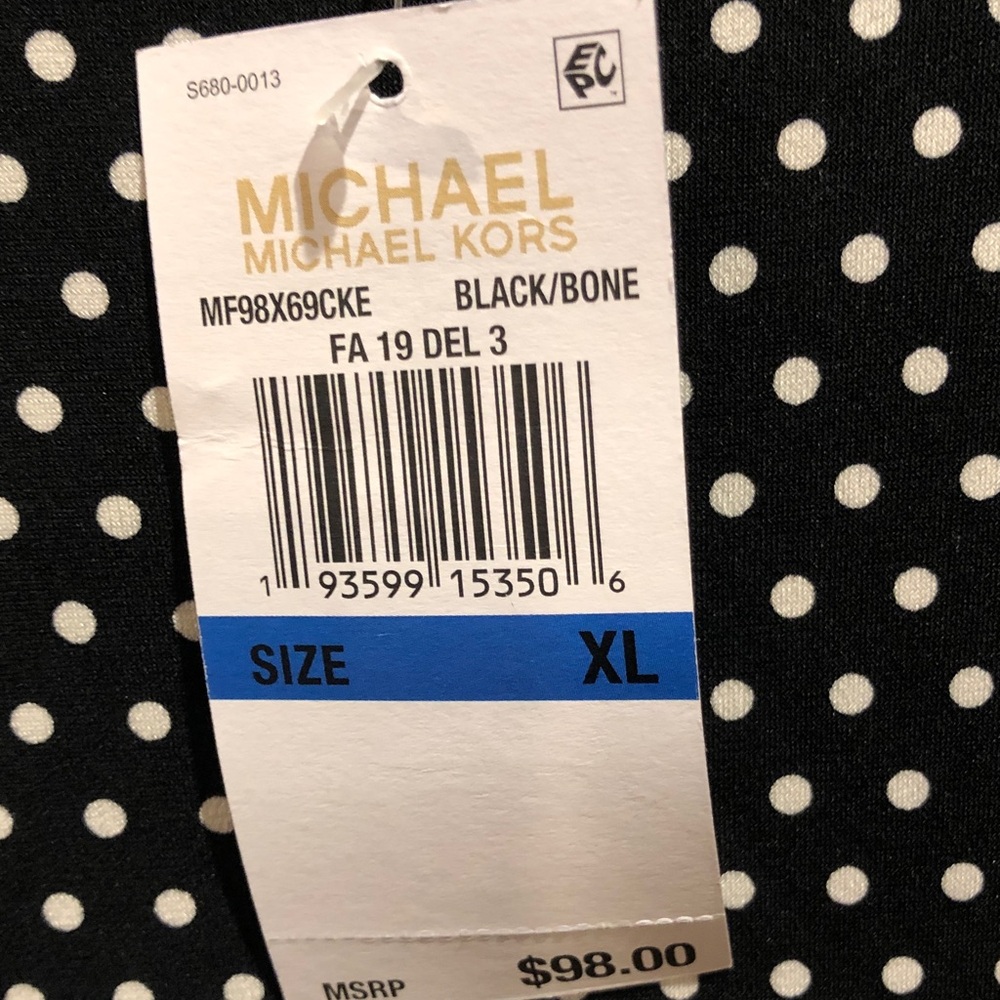New with tag. Michael Michael Kors Black Dress with White Polka Dots - Picture 4 of 9